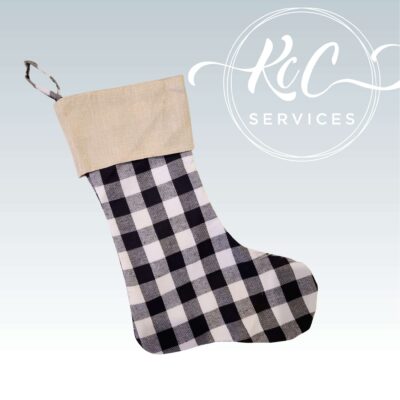 Black and White Plaid Stocking